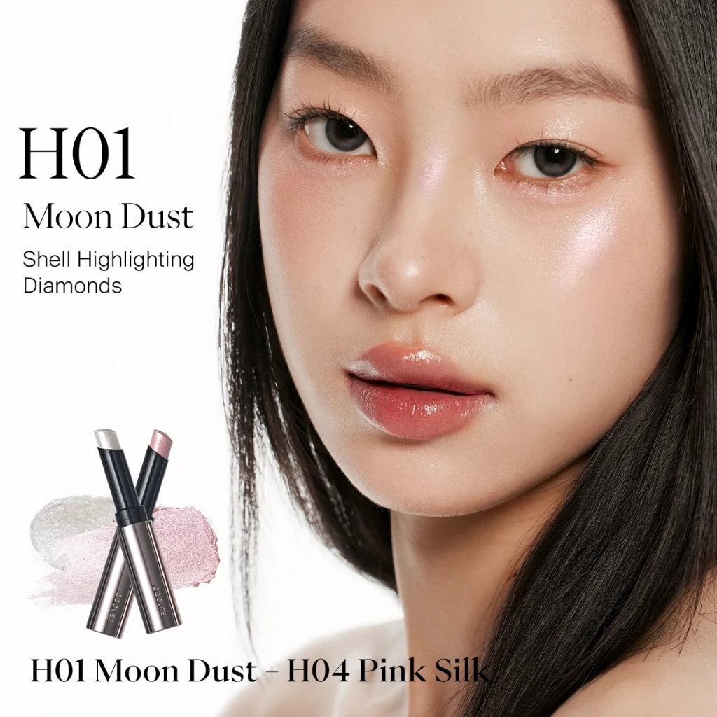 Joocyee Jelly Highlighter Stick Diamond Shimmer Long-Lasting Weightless Feel Waterproof Champagne Cosmetics Face Makeup