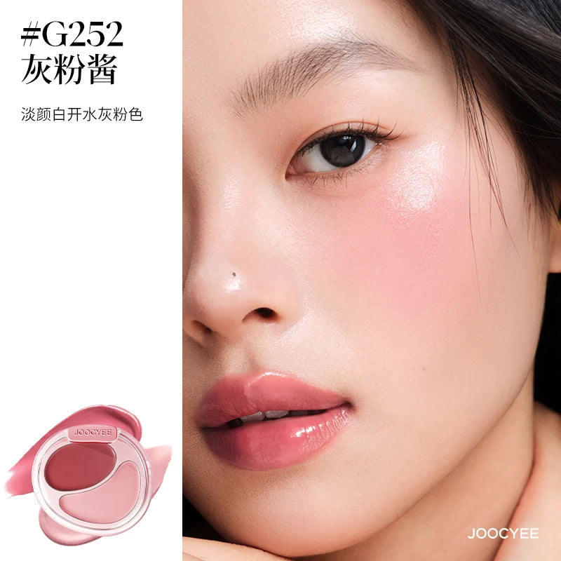 Joocyee Dual Color Blusher Cream Matte Highlight Longlasting Non-smudging Cheek Blush Swelling Atmosphere Not Melting Makeup 7g