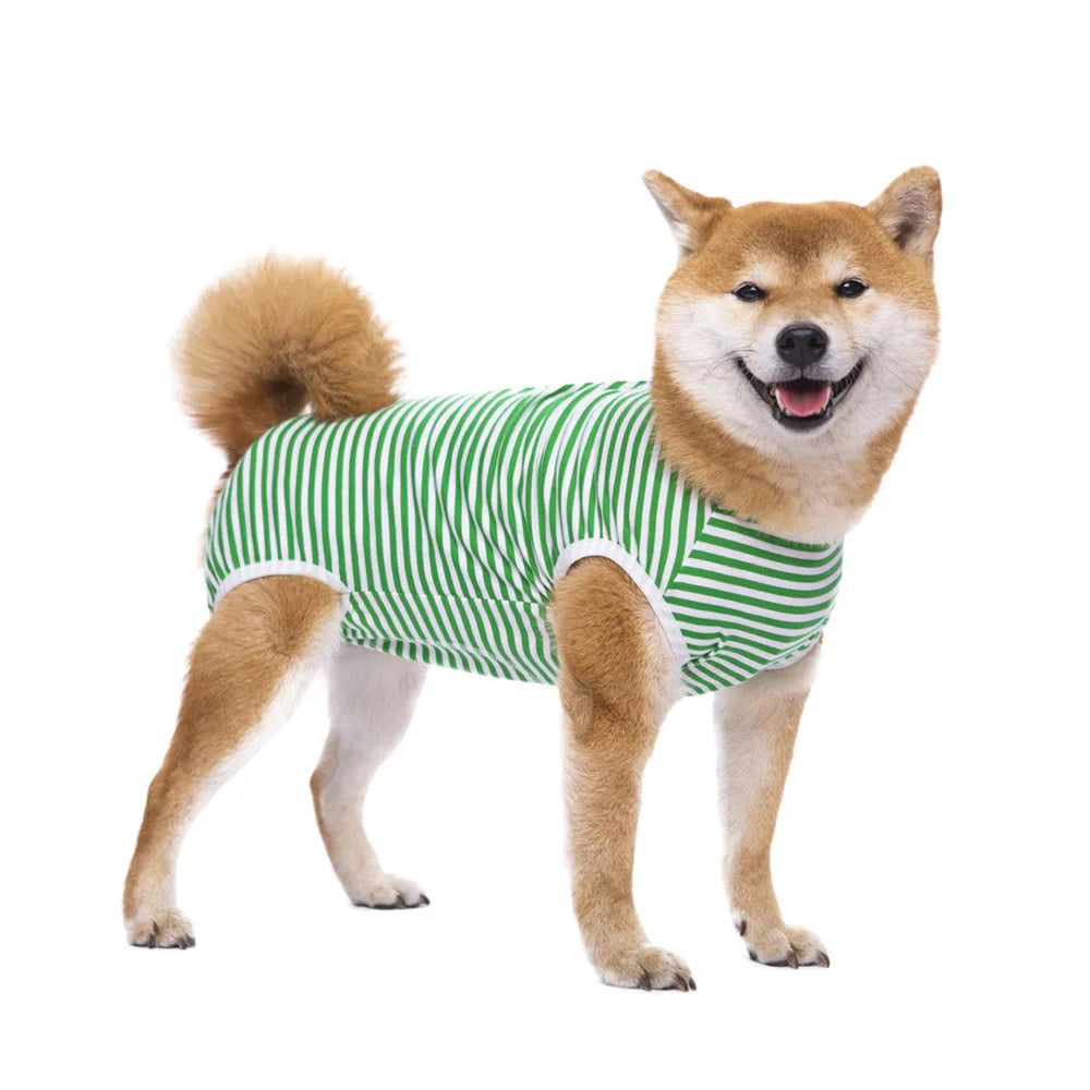 Dog Recovery Suit for After Surgery, Anti Licking Wounds Bodysuit Stripe Onesie Neuter Spay Surgery Suit for Medium Large Dogs