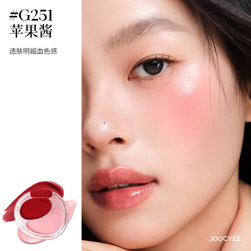 Joocyee Dual Color Blusher Cream Matte Highlight Longlasting Non-smudging Cheek Blush Swelling Atmosphere Not Melting Makeup 7g