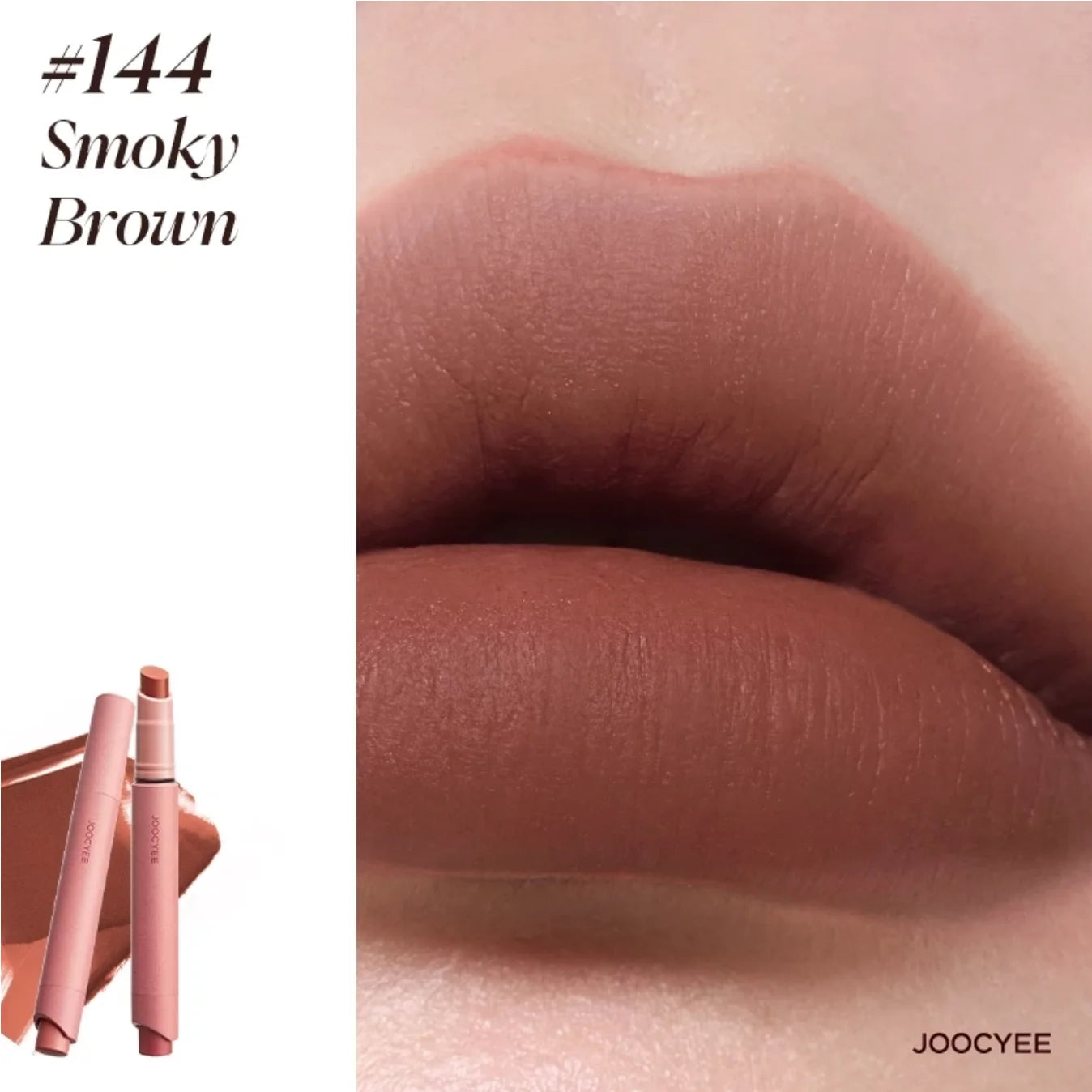 JOOCYEE Lipstick Velvet Matte Smooth Light Non-Stick Cup Non-Fading Low-Saturation Longlasting High-Coverage Lip Makeup 3g