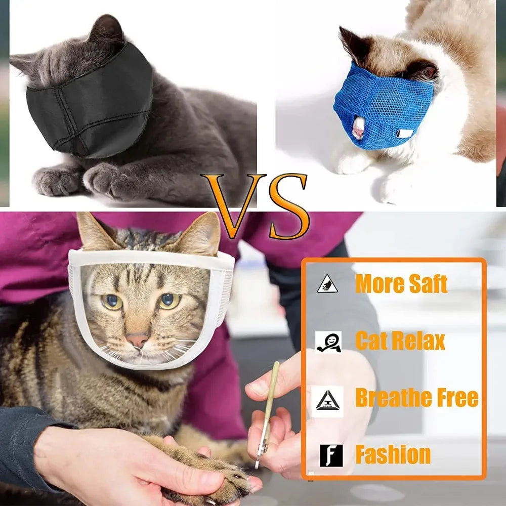 Pet Cat Bathing Grooming Tool with Transparent Mouth and Nose Mask Effective Anti-biting Cat Nail Clipper Auxiliary Tools 강아지 미용