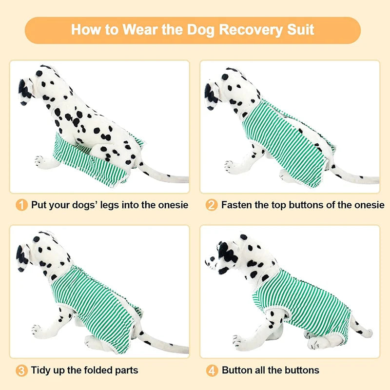Dog Recovery Suit for After Surgery, Anti Licking Wounds Bodysuit Stripe Onesie Neuter Spay Surgery Suit for Medium Large Dogs