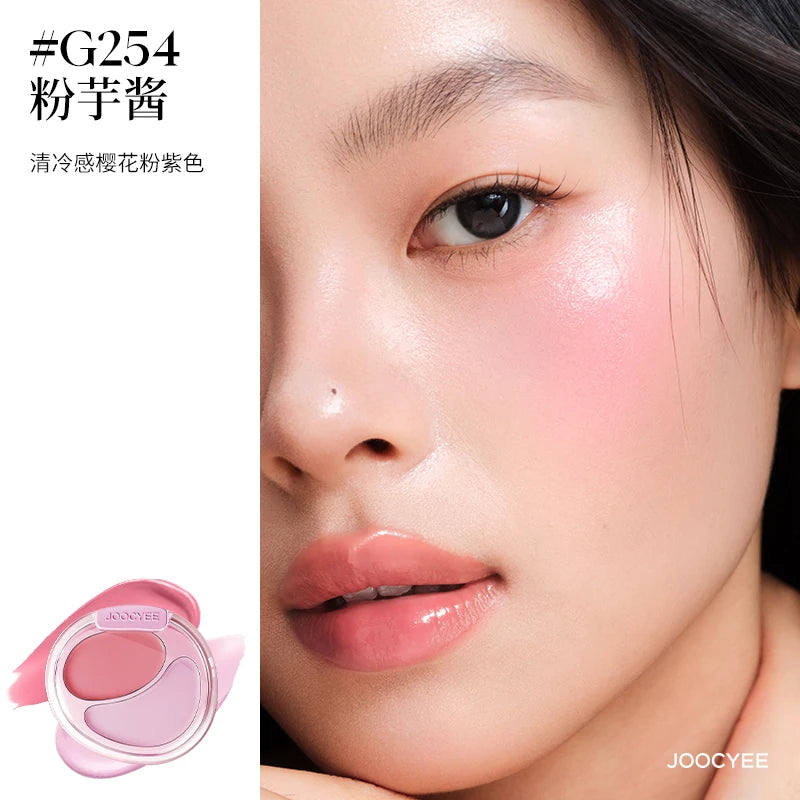 Joocyee Dual Color Blusher Cream Matte Highlight Longlasting Non-smudging Cheek Blush Swelling Atmosphere Not Melting Makeup 7g