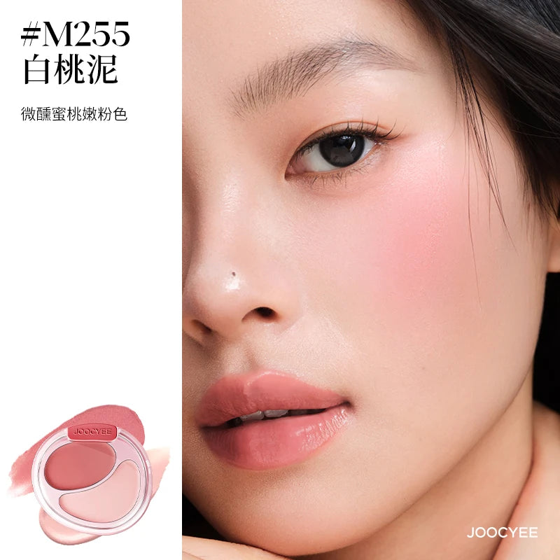 Joocyee Dual Color Blusher Cream Matte Highlight Longlasting Non-smudging Cheek Blush Swelling Atmosphere Not Melting Makeup 7g