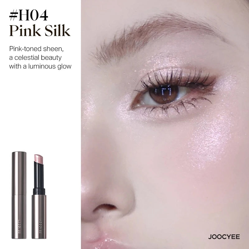 Joocyee Jelly Highlighter Stick Diamond Shimmer Long-Lasting Weightless Feel Waterproof Champagne Cosmetics Face Makeup