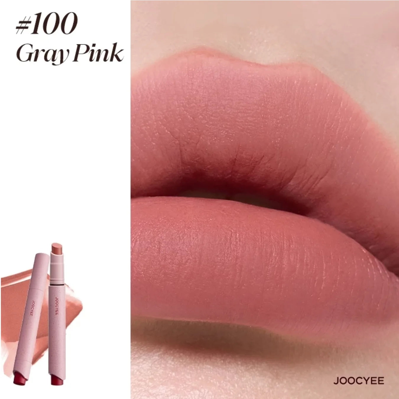 JOOCYEE Lipstick Velvet Matte Smooth Light Non-Stick Cup Non-Fading Low-Saturation Longlasting High-Coverage Lip Makeup 3g