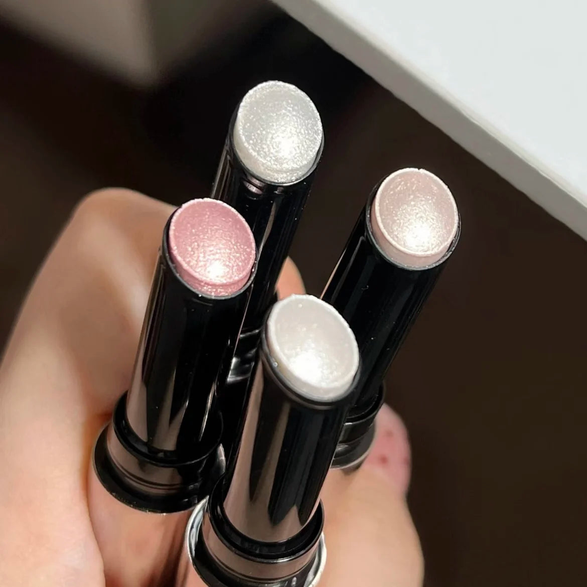 Joocyee Jelly Highlighter Stick Diamond Shimmer Long-Lasting Weightless Feel Waterproof Champagne Cosmetics Face Makeup