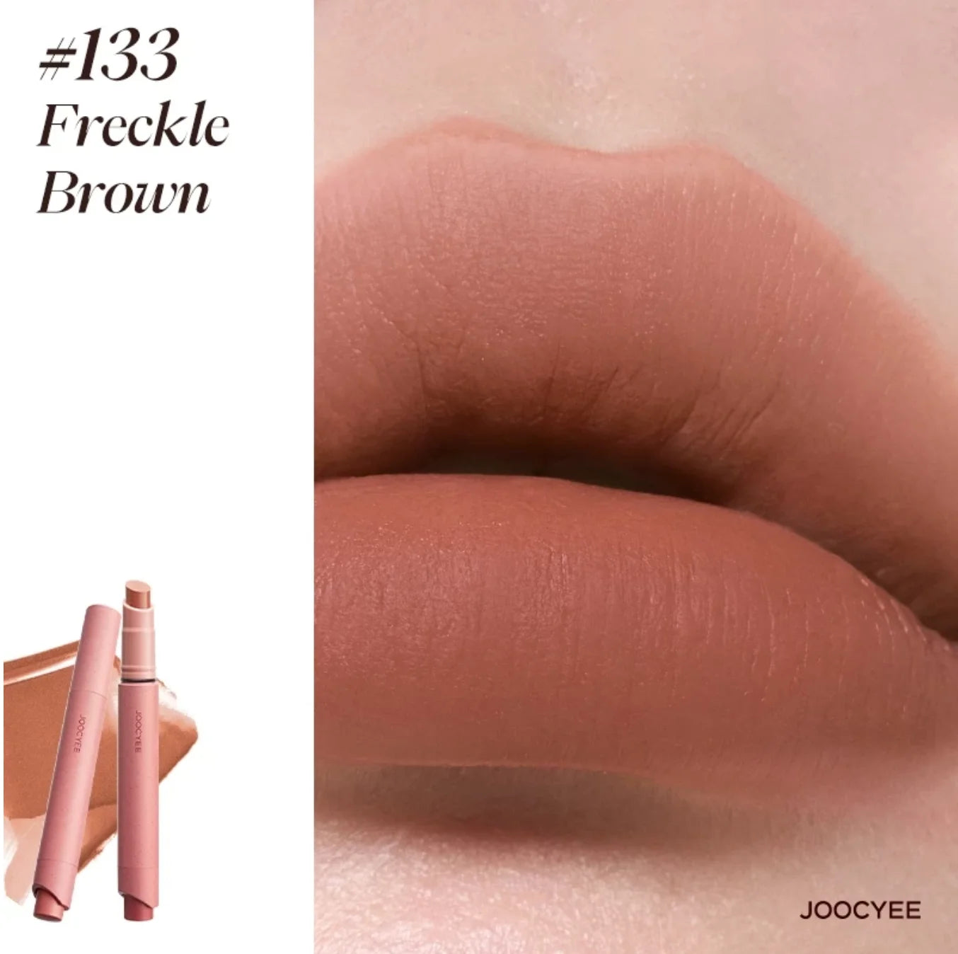 JOOCYEE Lipstick Velvet Matte Smooth Light Non-Stick Cup Non-Fading Low-Saturation Longlasting High-Coverage Lip Makeup 3g