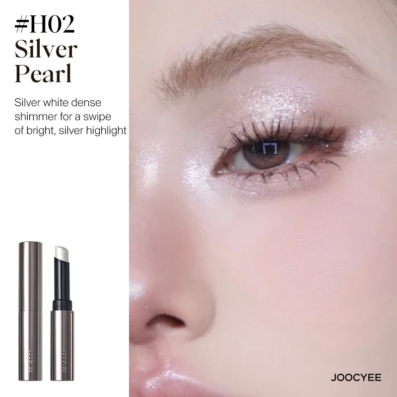 Joocyee Jelly Highlighter Stick Diamond Shimmer Long-Lasting Weightless Feel Waterproof Champagne Cosmetics Face Makeup