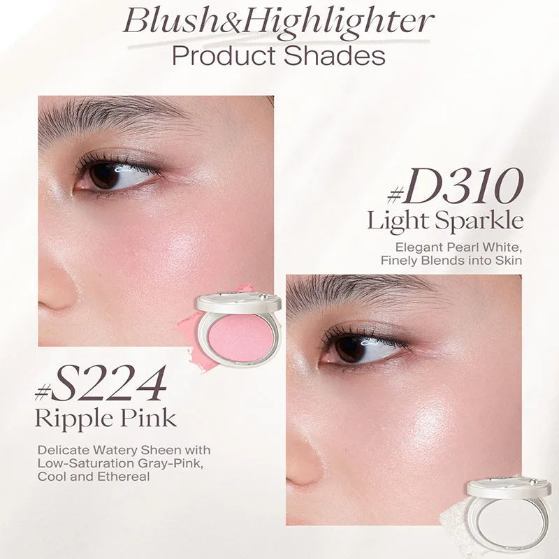 JOOCYEE Blush Highlighter Powder Matte Nude Shimmer Brighteen Single Color Easy to Apply Waterproof Long Lasting Makeup 4g