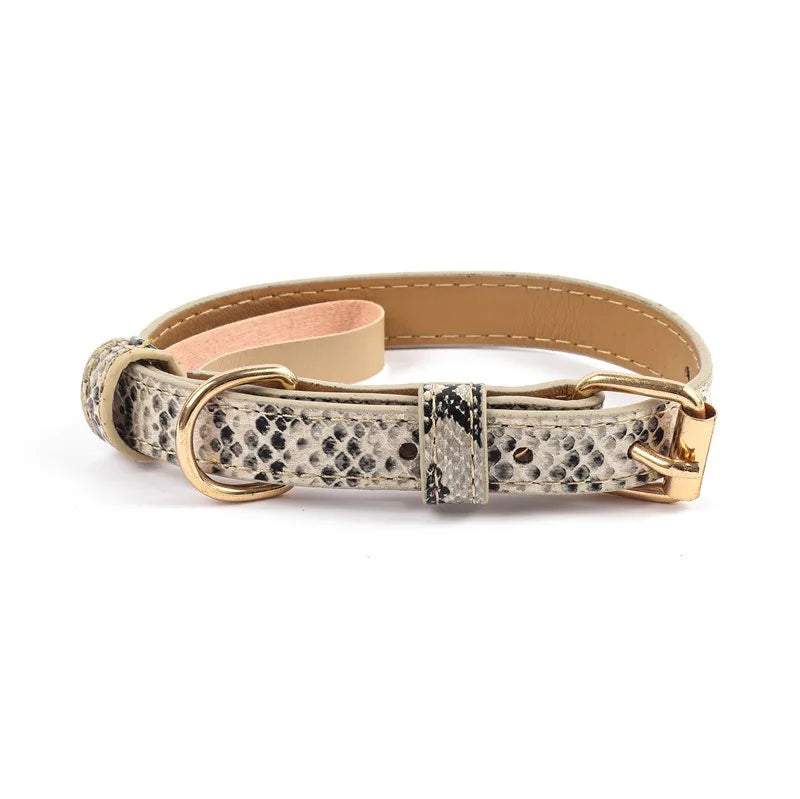 Fashionable Leopard Print Dog Collar PU Soft Adjustable Pet Collar Durable Dog Collars for Small Medium Dogs Outdoor Pet Supplie
