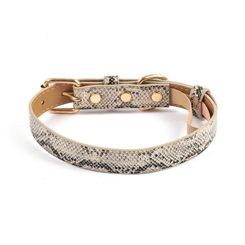 Fashionable Leopard Print Dog Collar PU Soft Adjustable Pet Collar Durable Dog Collars for Small Medium Dogs Outdoor Pet Supplie