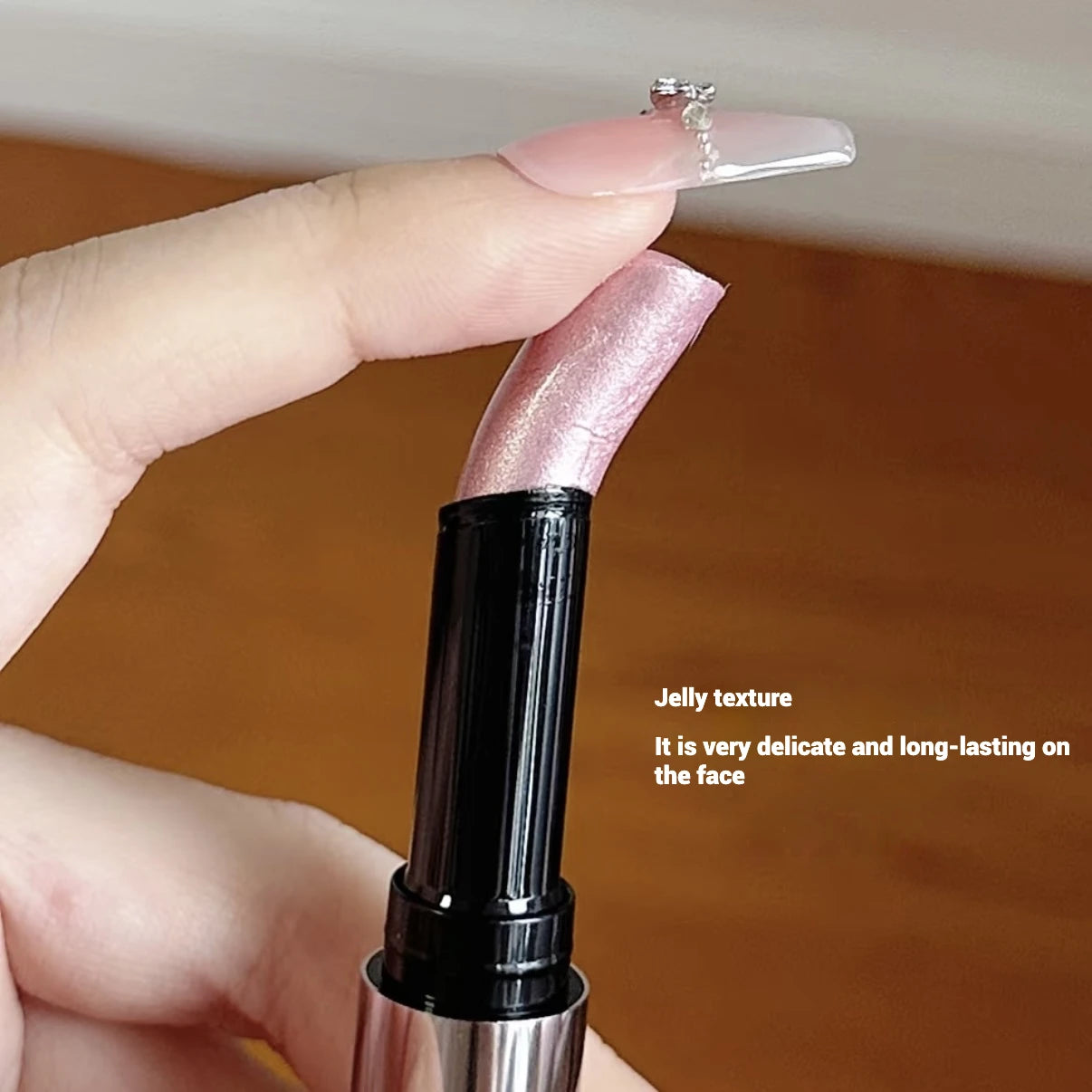 Joocyee Jelly Highlighter Stick Diamond Shimmer Long-Lasting Weightless Feel Waterproof Champagne Cosmetics Face Makeup
