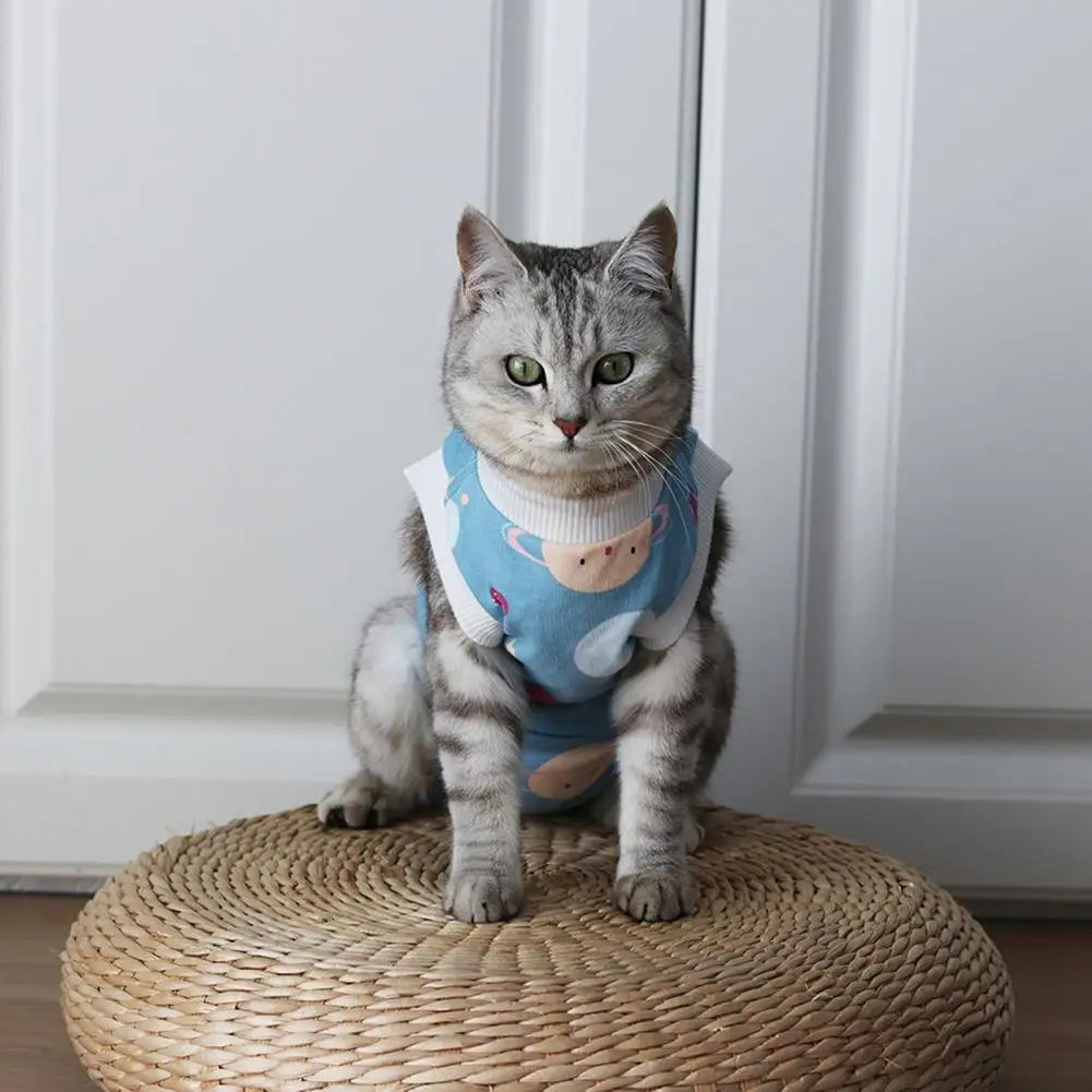 Cotton Pet Surgery Rehabilitation Clothing Post Operative Cat Clothes Cat Recovery Suit Kitten Vest Cat Accessories
