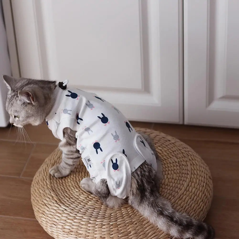 Cotton Pet Surgery Rehabilitation Clothing Post Operative Cat Clothes Cat Recovery Suit Kitten Vest Cat Accessories