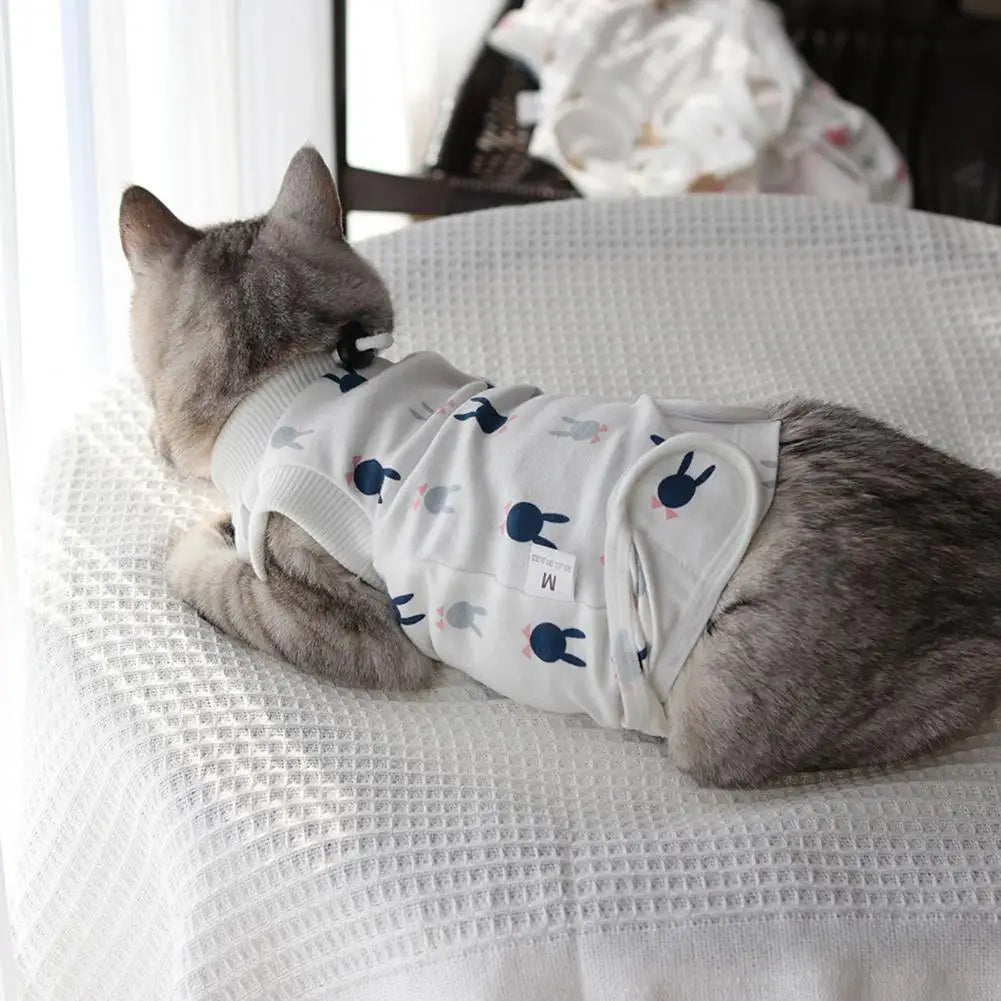 Cotton Pet Surgery Rehabilitation Clothing Post Operative Cat Clothes Cat Recovery Suit Kitten Vest Cat Accessories