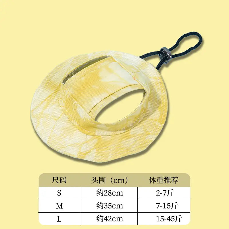 Cute cat dog hat with exposed ears summer pet sunscreen sun hat German cat dog fisherman hat
