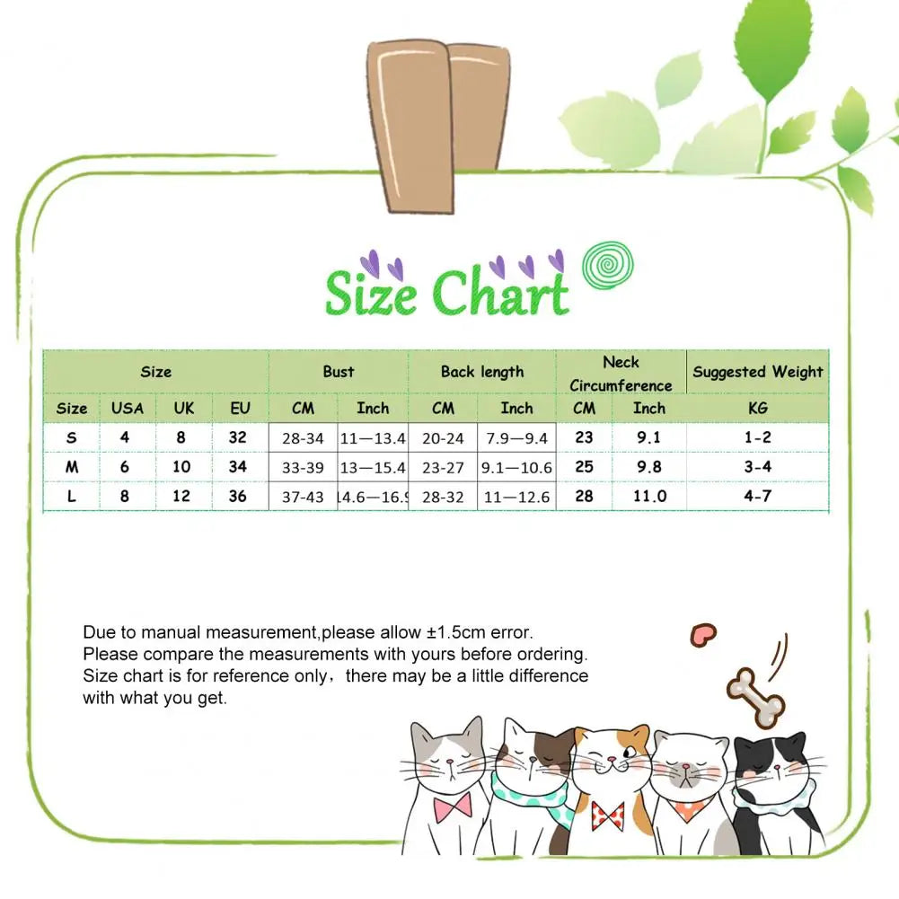 Cotton Pet Surgery Rehabilitation Clothing Post Operative Cat Clothes Cat Recovery Suit Kitten Vest Cat Accessories